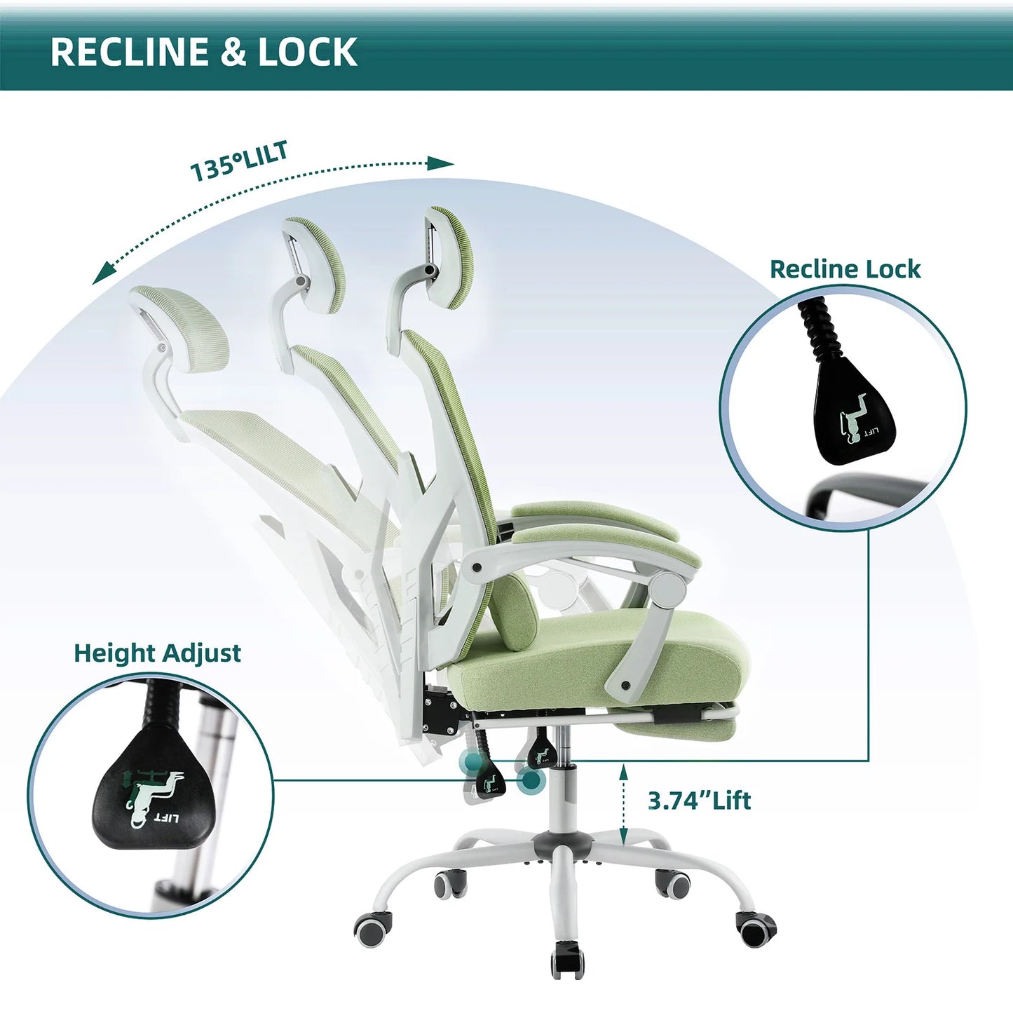 Ergonomic High-Back Mesh Office Chair with Footrest & Lumbar Support