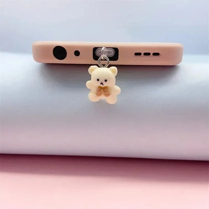 Cute Bear Phone Charging Port Dust Plug & Protection Charm