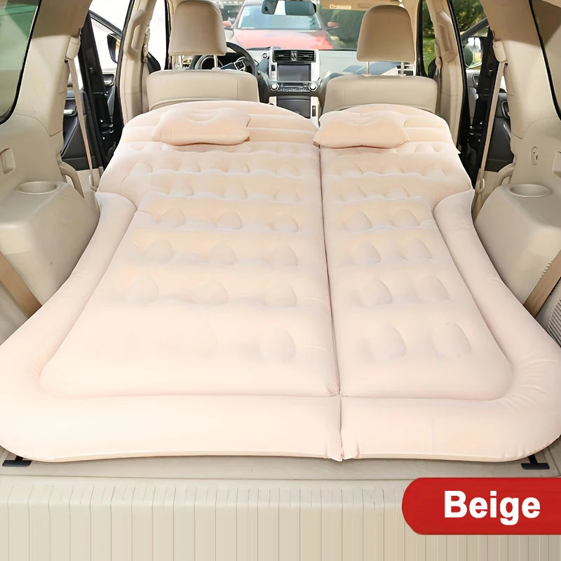 Universal Inflatable Car Air Mattress - Travel Bed & Portable Camping Mat with Pillows - 34