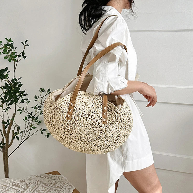 Luxury Woven Summer Straw Tote