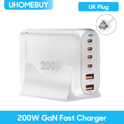 10-Port 800W GaN Desktop Fast Charging Station - 100W USB-C PD Charger