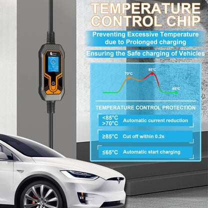 11KW Portable EV Charger Type 2 - Adjustable 16A Electric Car Charging Box