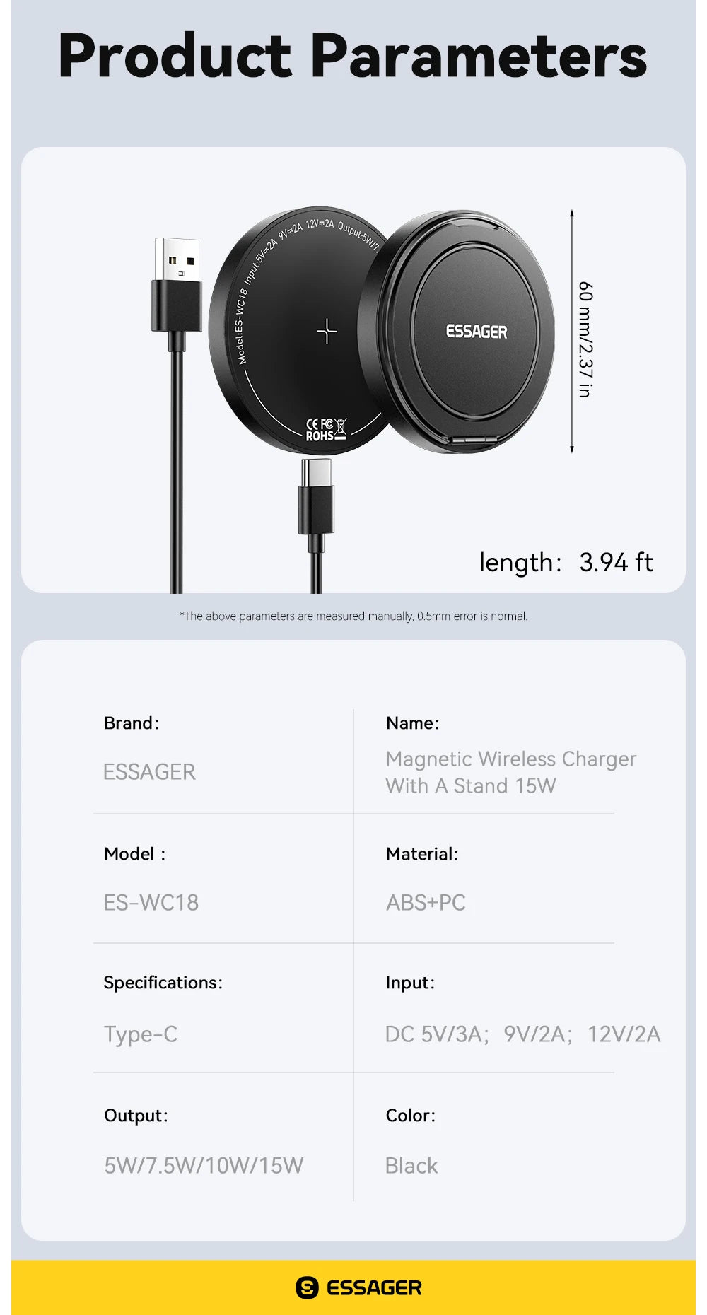 15W Magnetic Foldable Wireless Charger Stand for iPhone & Earbuds - 20
