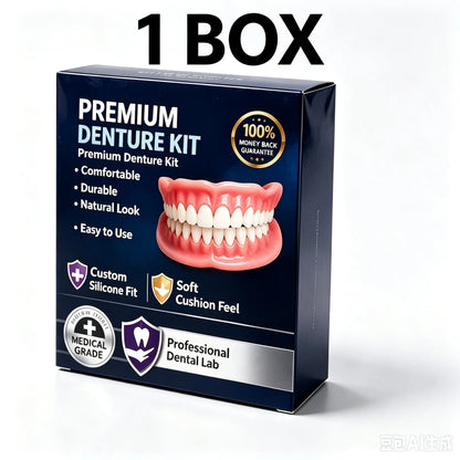 Premium Silicone False Teeth Kit - Natural Smile Cosmetic Denture