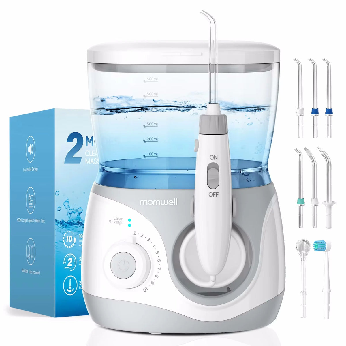 Professional Electric Oral Irrigator Water Flosser with 8 Nozzle Heads