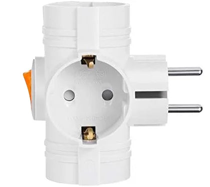 3-Way EU Plug Adapter - 250V 16A Power Socket Extender for Home & Travel - 14