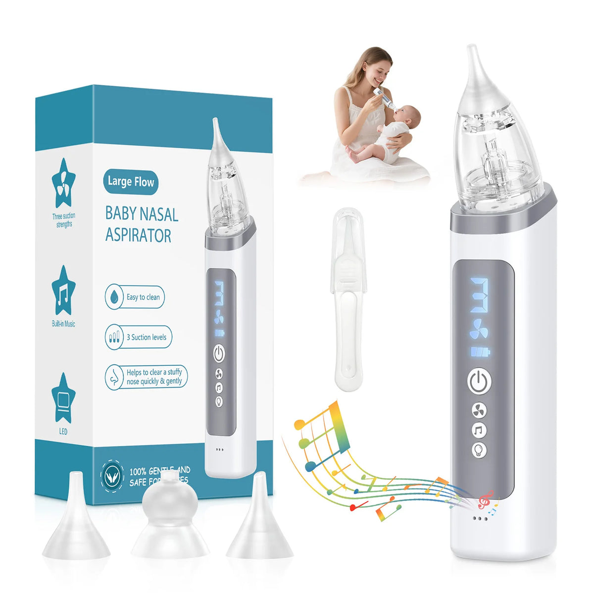 Electric Baby Nasal Aspirator - Safe & Gentle Automatic Nose Cleaner