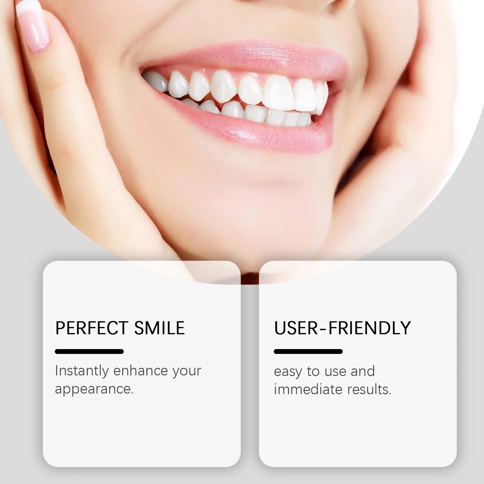 Temporary Silicone Dental Veneers - Custom Fit Comfortable False Teeth Set - 8