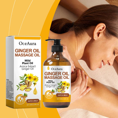 Natural Ginger & Arnica Muscle Relief Massage Oil for Deep Tissue Body Relaxation