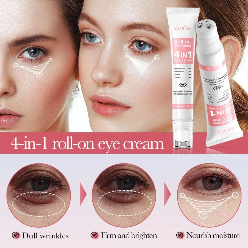 Retinol 4-in-1 Roll-On Eye Cream for Dark Circles & Puffiness Removal