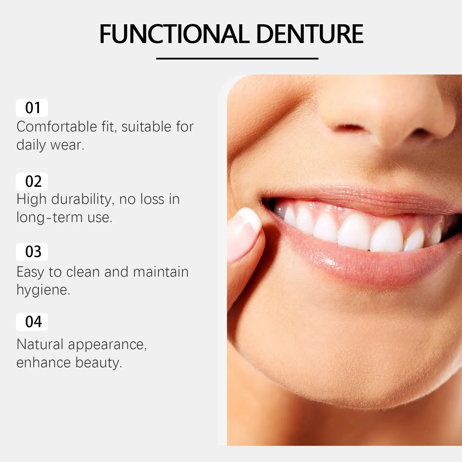 Silicone Dental Repair Kit - Removable Cosmetic Dentures for Natural Smile - 15