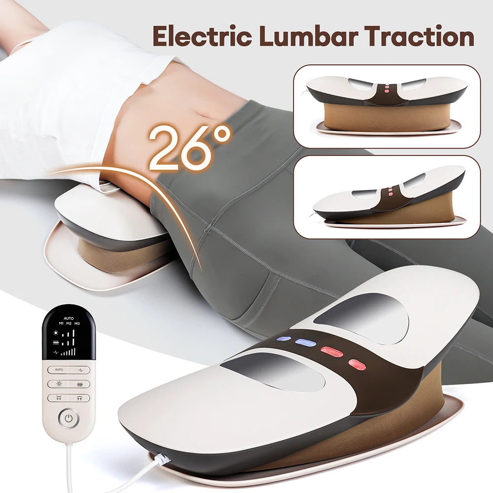 Electric Lumbar Traction Massager with Heat & Vibration