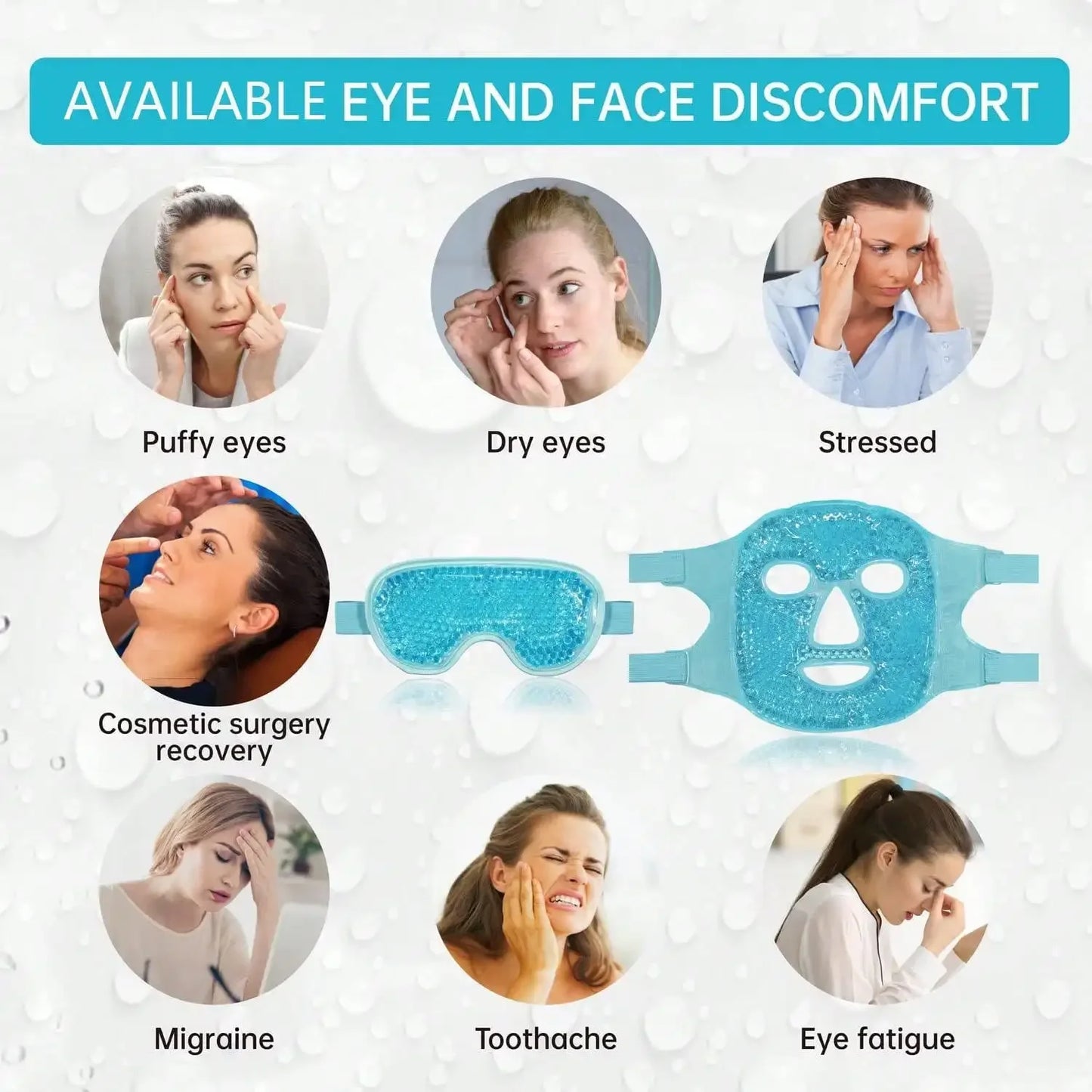 Gel Bead Cooling Ice Face Mask – Hot & Cold Therapy for Face & Eye Care