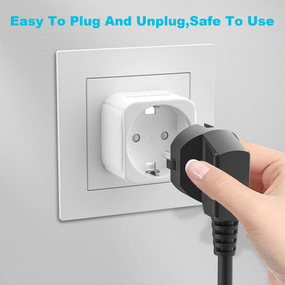 EU to India Plug Adapter - 2-Pin to 3-Pin Travel Power Converter