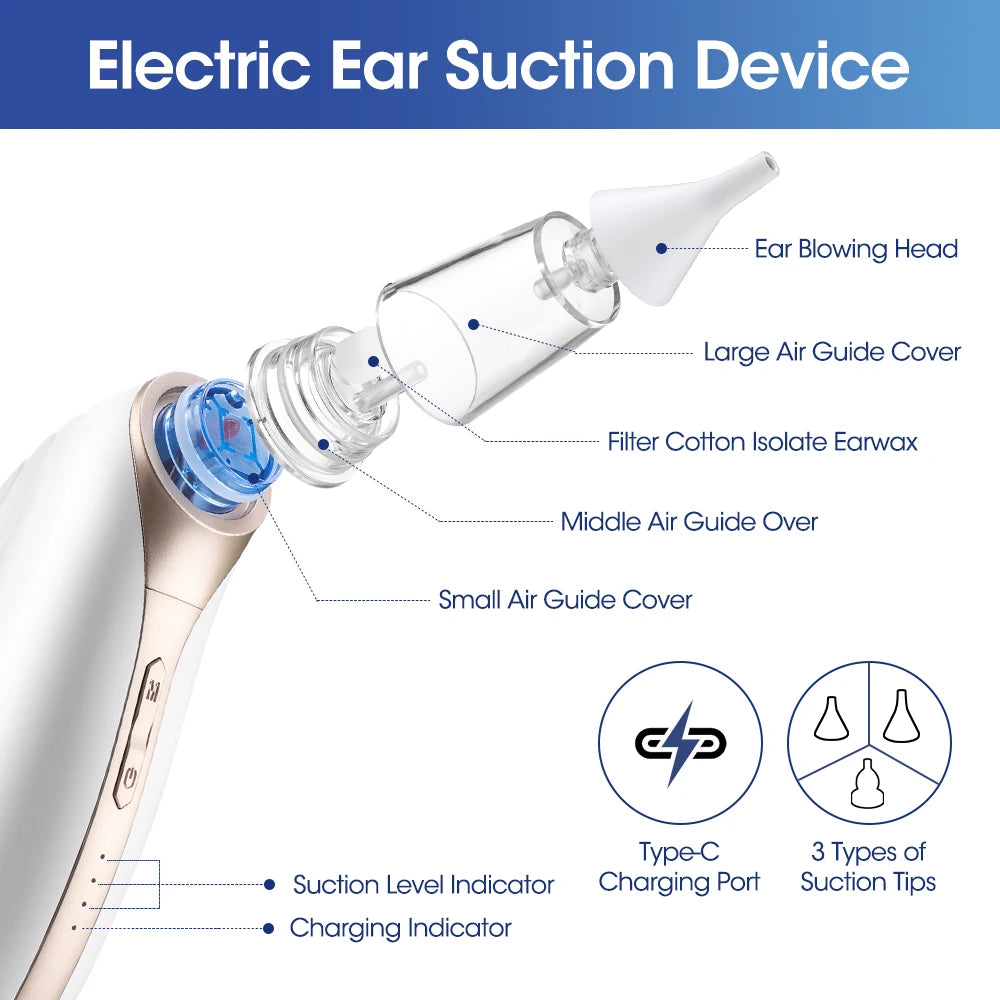 Intelligent Electric Earwax Removal Vacuum Cleaner with Adjustable Suction
