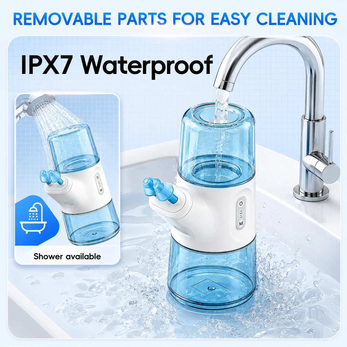 Portable Electric Nasal Irrigator - Rechargeable Sinus Rinse Device