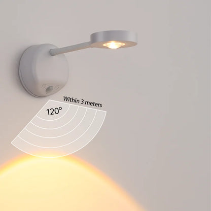Wireless Motion Sensor LED Wall Light - Rechargeable Type-C Dimmable Indoor Lamp