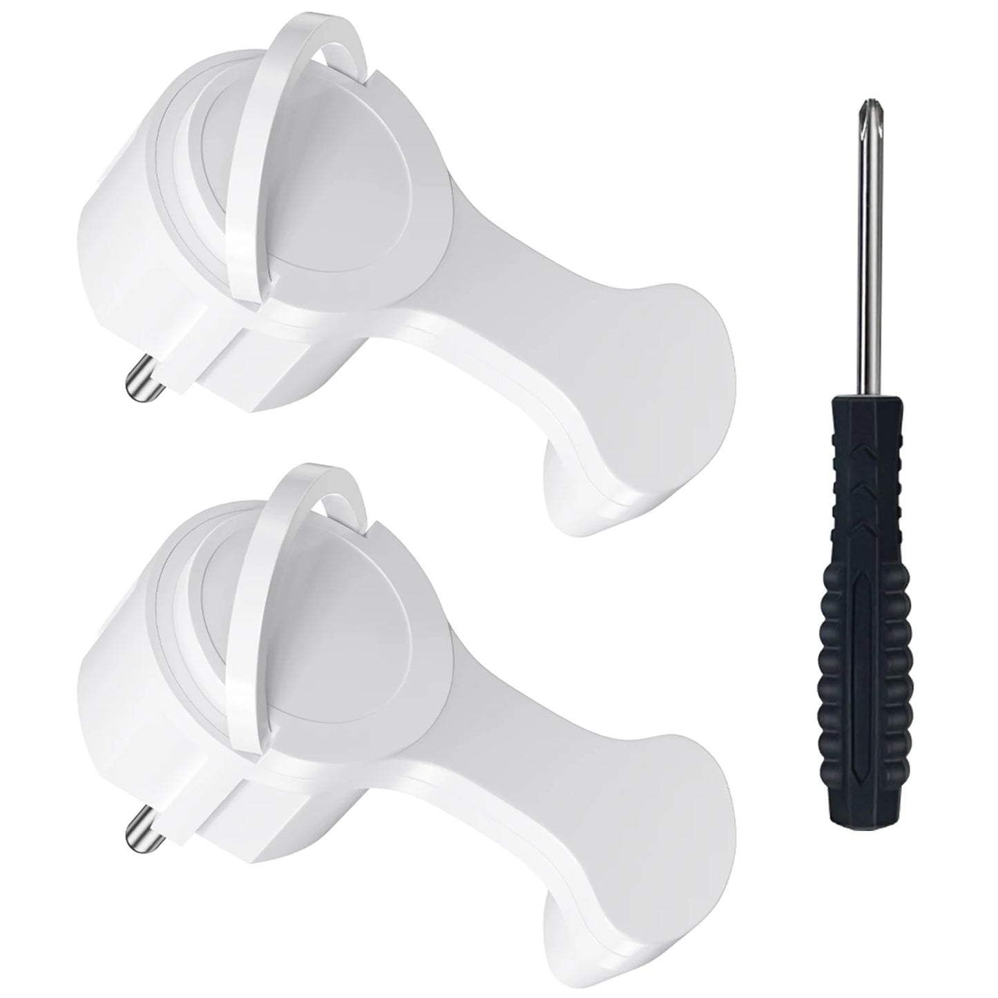 Space-Saving European Flat Plug Adapter with Foldable Handle - 4 Pack