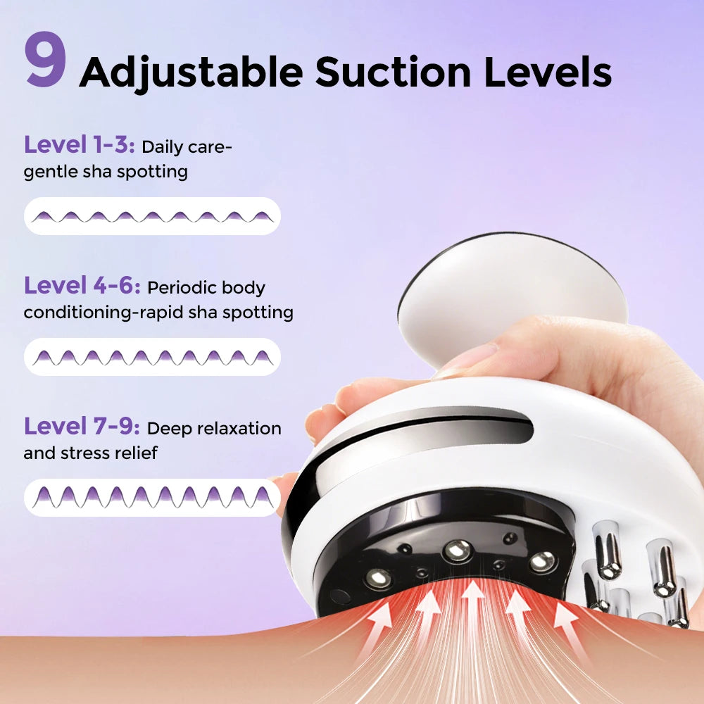 Electric Cupping Massager with Red Light Therapy & Suction for Body Pain Relief