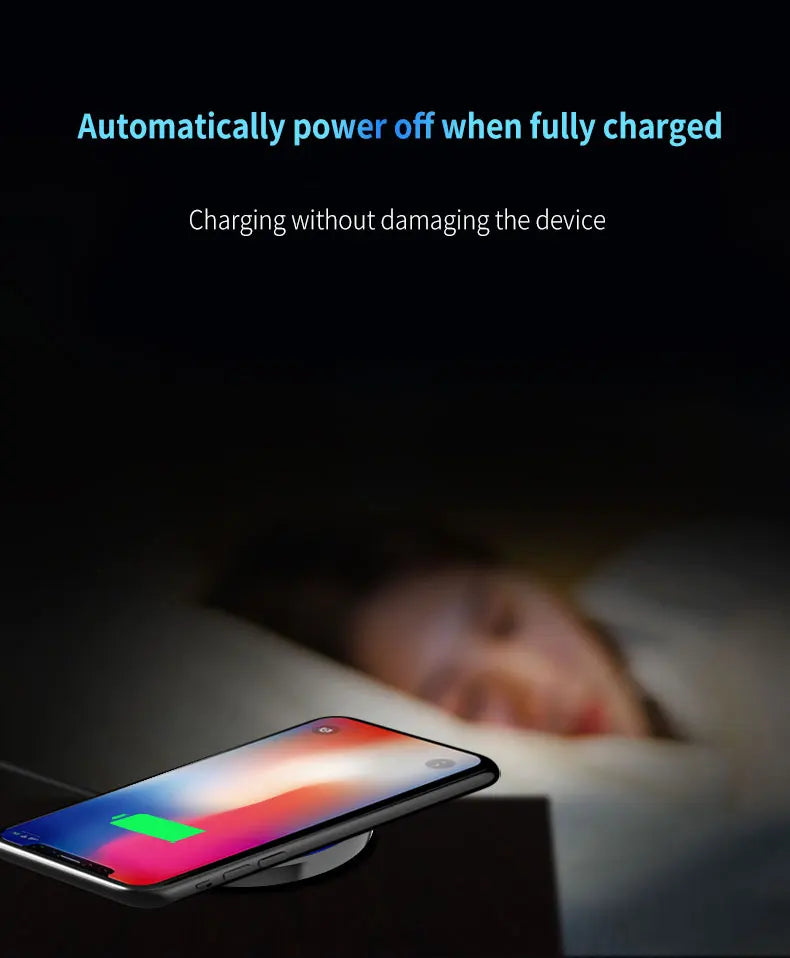Ultra-Slim 15W Fast Wireless Charging Pad for iPhone & Samsung