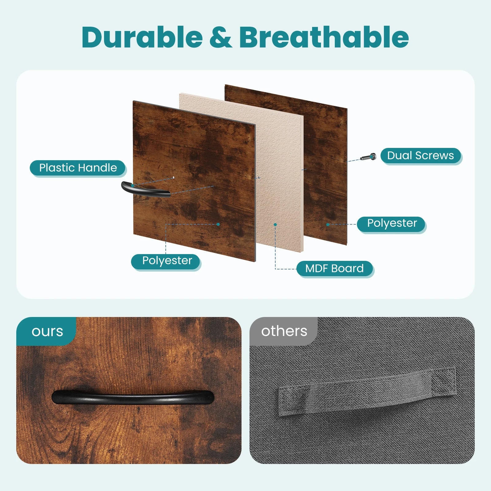 7-Drawer Fabric Dresser Organizer - Sturdy Storage Chest for Bedroom - 18