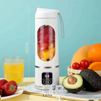 Portable 12-Blade Fruit Juicer Blender - 450ml USB Rechargeable Ice Crusher