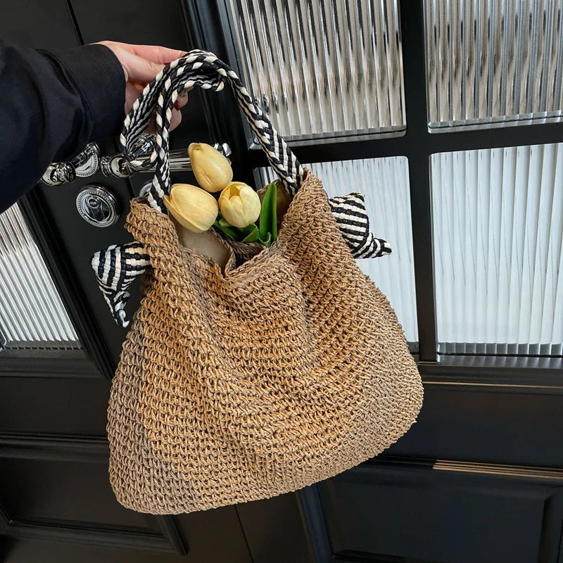Luxury Woven Straw Beach Tote