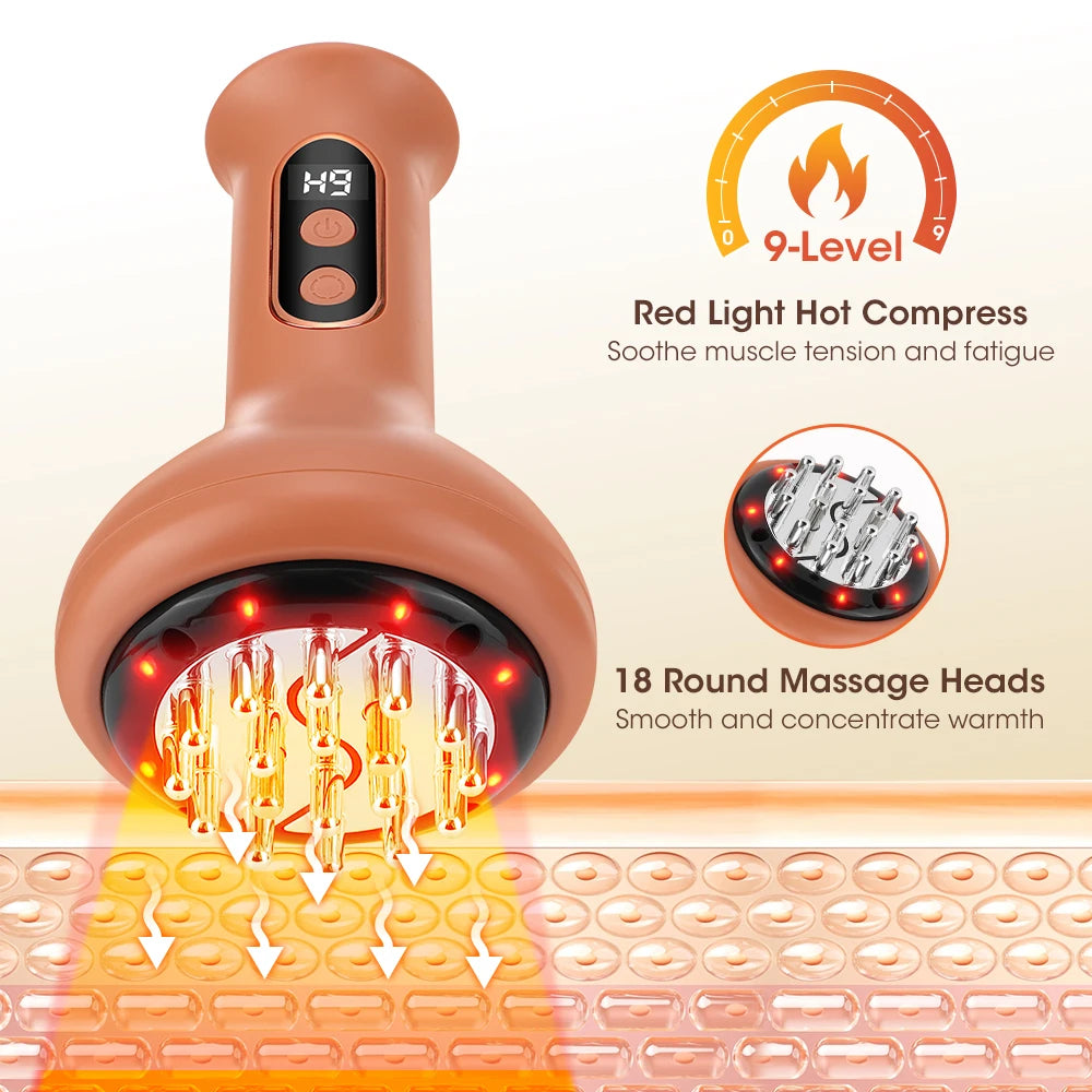 Electric Cupping & Meridian Massager with Heat Therapy & Vibration - 22