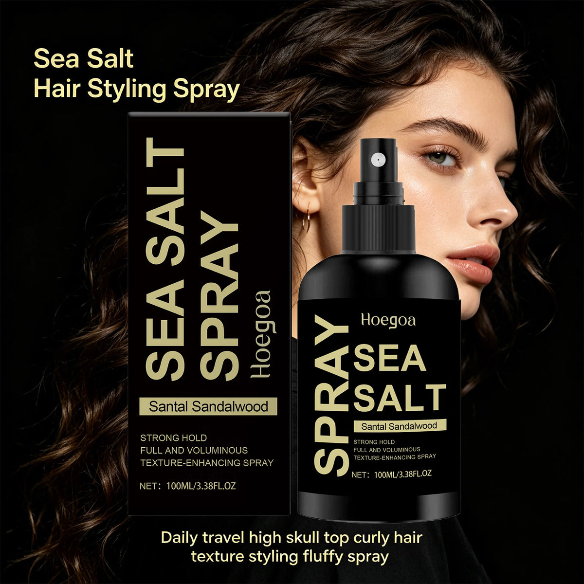 Sea Salt Hair Texturizing Spray for Voluminous Beach Waves & Strong Hold