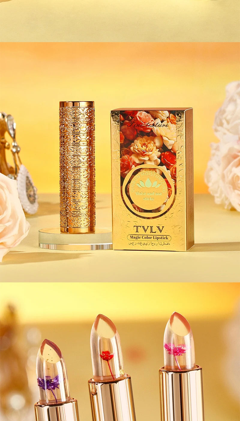 Crystal Color-Changing Flower Jelly Lipstick - Long-Lasting Moisturizing Balm