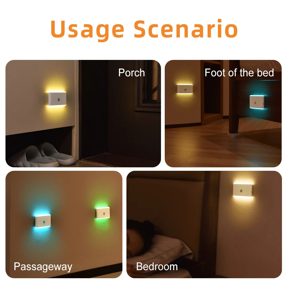 Rechargeable Motion Sensor LED Wall Sconce - Dimmable Color-Changing Night Light