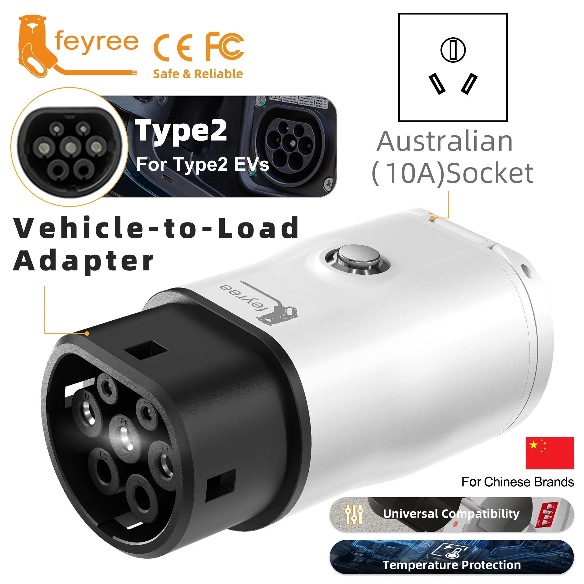 Type 2 V2L Electric Vehicle Discharger Adapter for Chinese EV Camping - 27