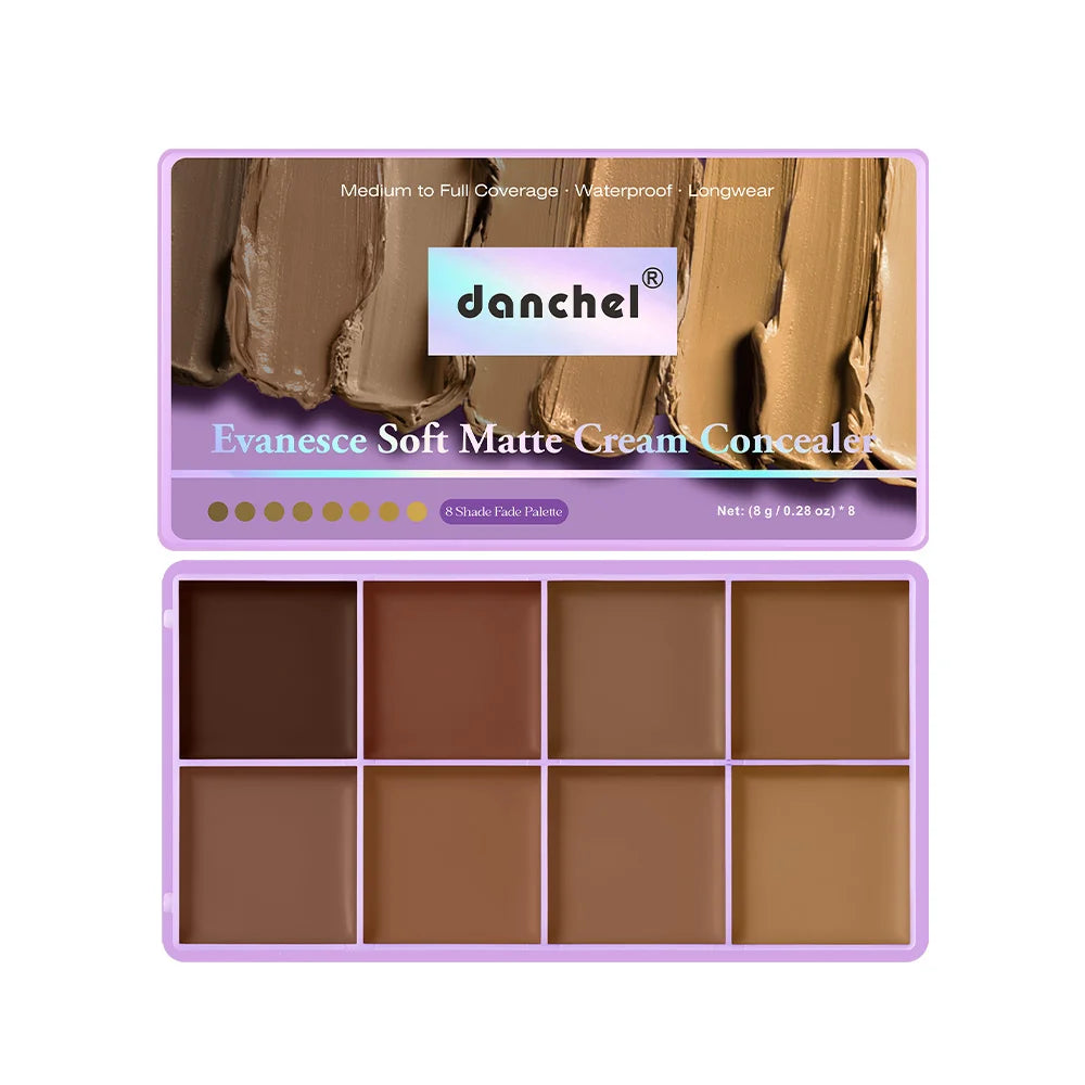 8-Shade Full Coverage Cream Concealer Palette Waterproof Makeup