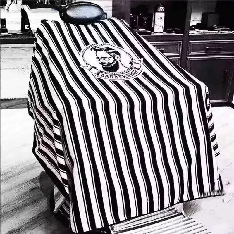 Striped Barber Cape - Waterproof Hair Cutting Apron for Salons - 1
