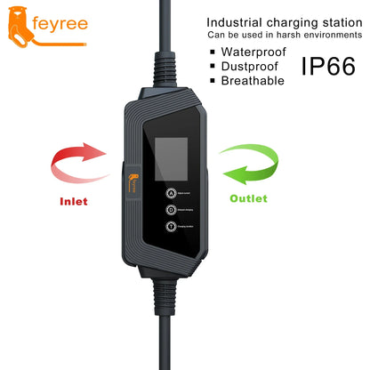 7kW Portable EV Charger Level 2 J1772 Electric Vehicle Charging Cable 32A
