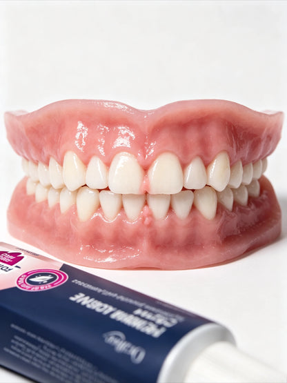 Premium Denture Adhesive Cream - Long Lasting Strong Hold & Food Barrier