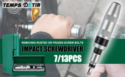 Heavy Duty Manual Impact Screwdriver Set | Reversible Hand Tool Kit