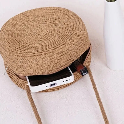 Luxury Round Straw Crossbody