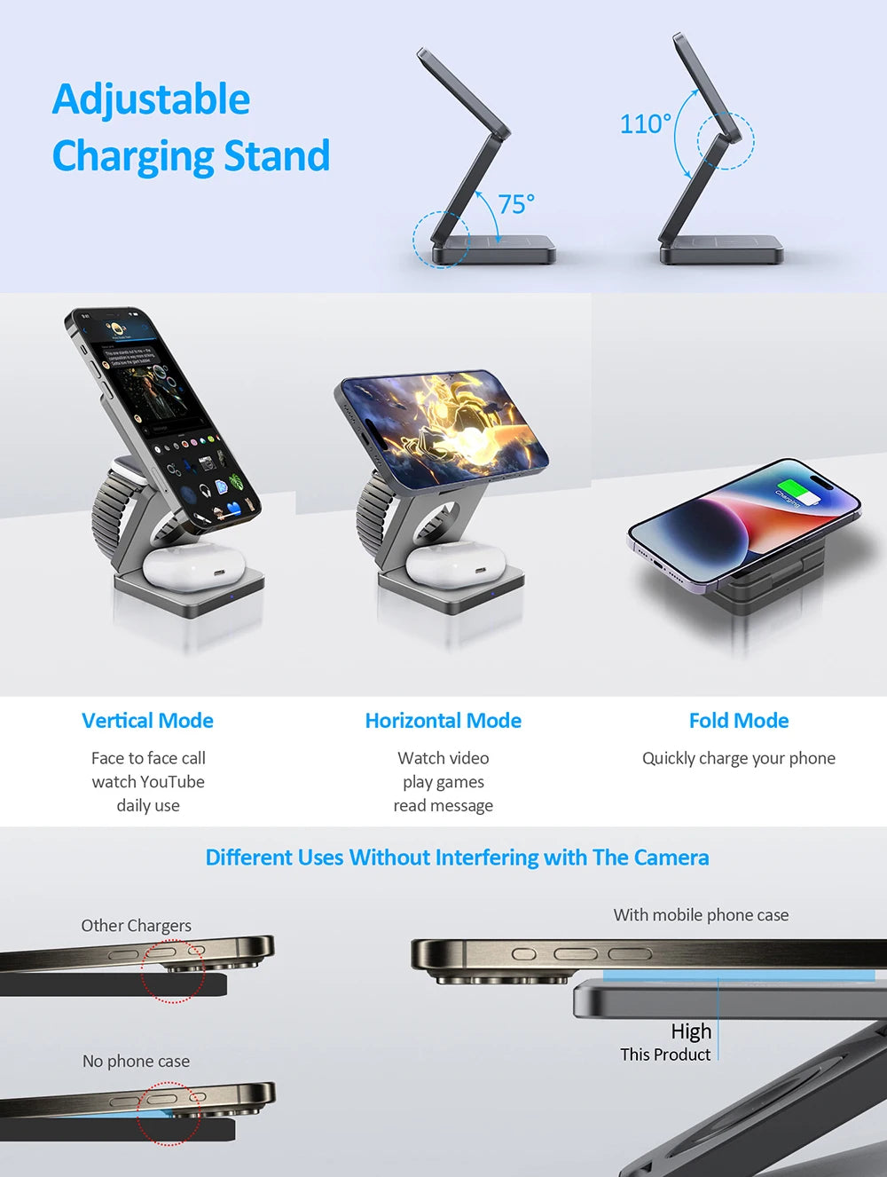 3-in-1 Foldable Magnetic Wireless Charging Station for Apple Devices - 12