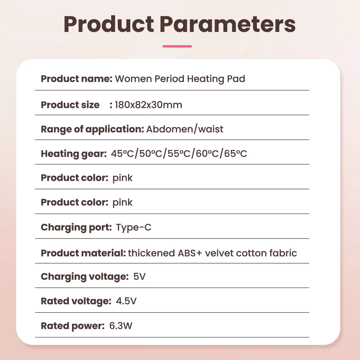 Portable Menstrual Heating Pad with Vibration Massage for Pain Relief