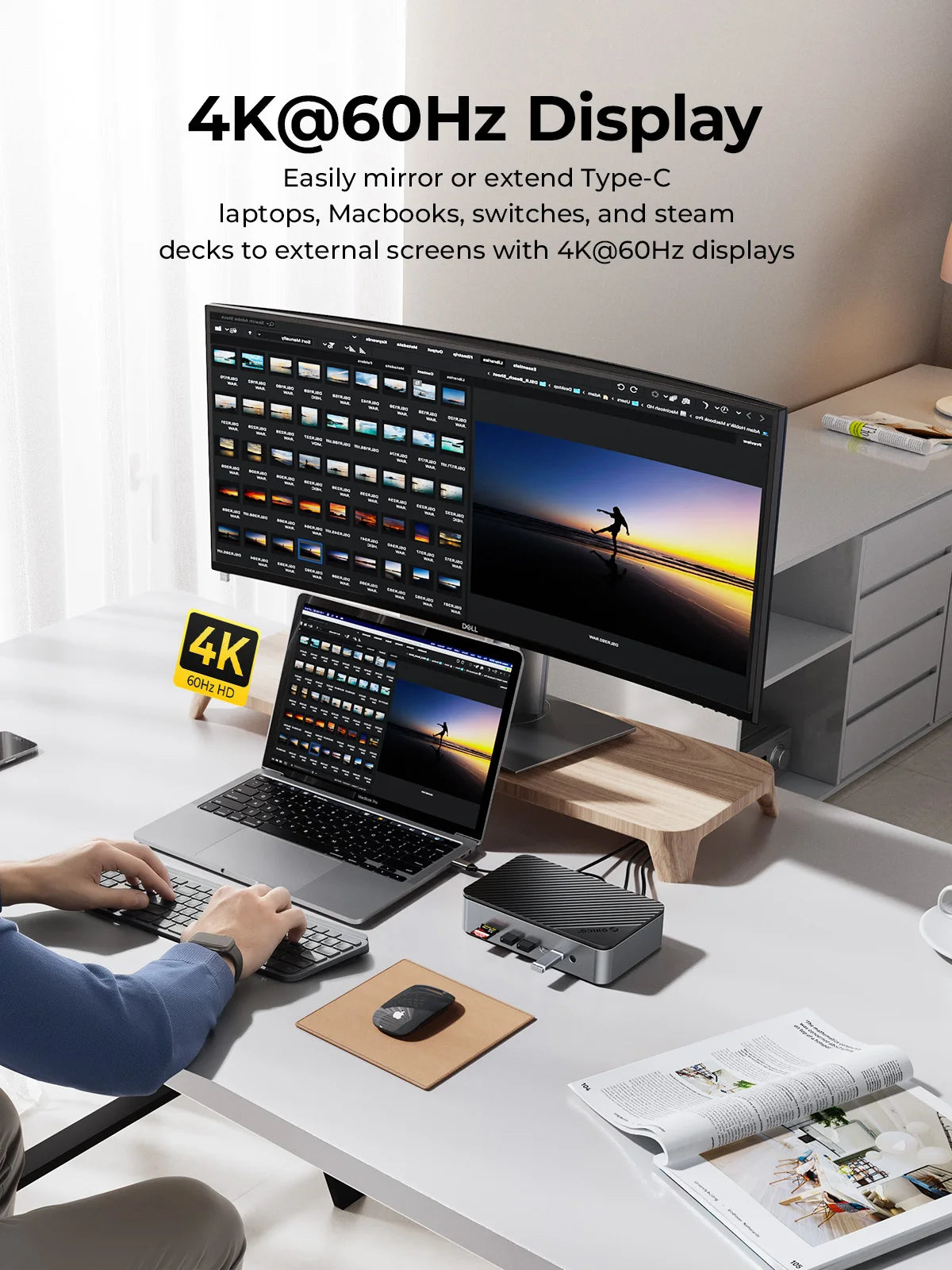 10-in-1 USB-C Docking Station with M.2 NVMe SSD & 3.5" HDD Enclosure - 8