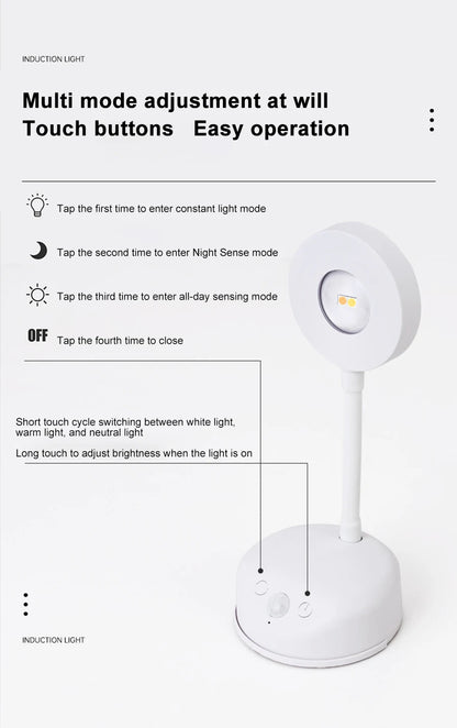 Wireless Rechargeable LED Spotlight - Motion Sensor Dimmable Wall Light for Art & Display
