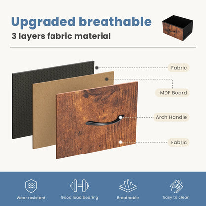 5-Drawer Fabric Dresser Storage Tower with Sturdy Steel Frame