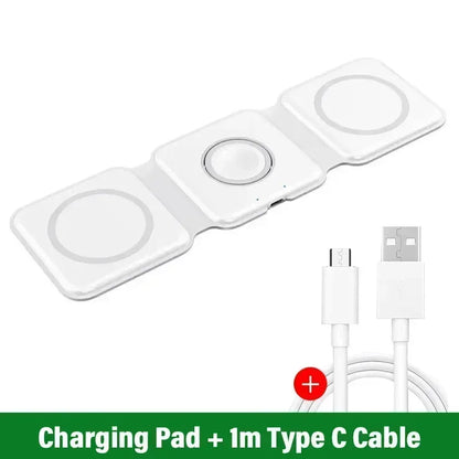 3-in-1 Foldable Magnetic Wireless Charging Station for iPhone & Apple Watch