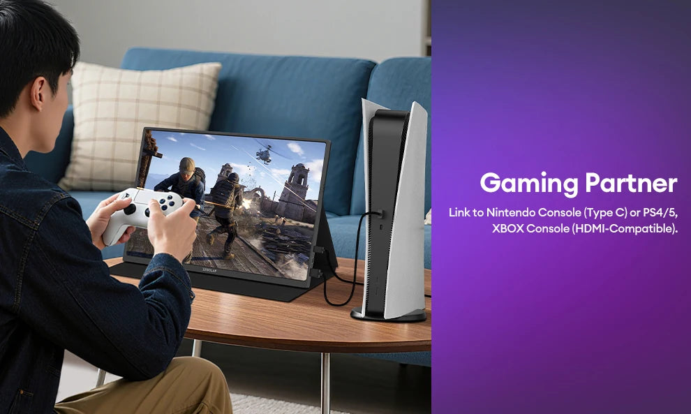 16" 2.5K 144Hz Portable Gaming Monitor - QHD IPS Travel Display for Laptop - 16