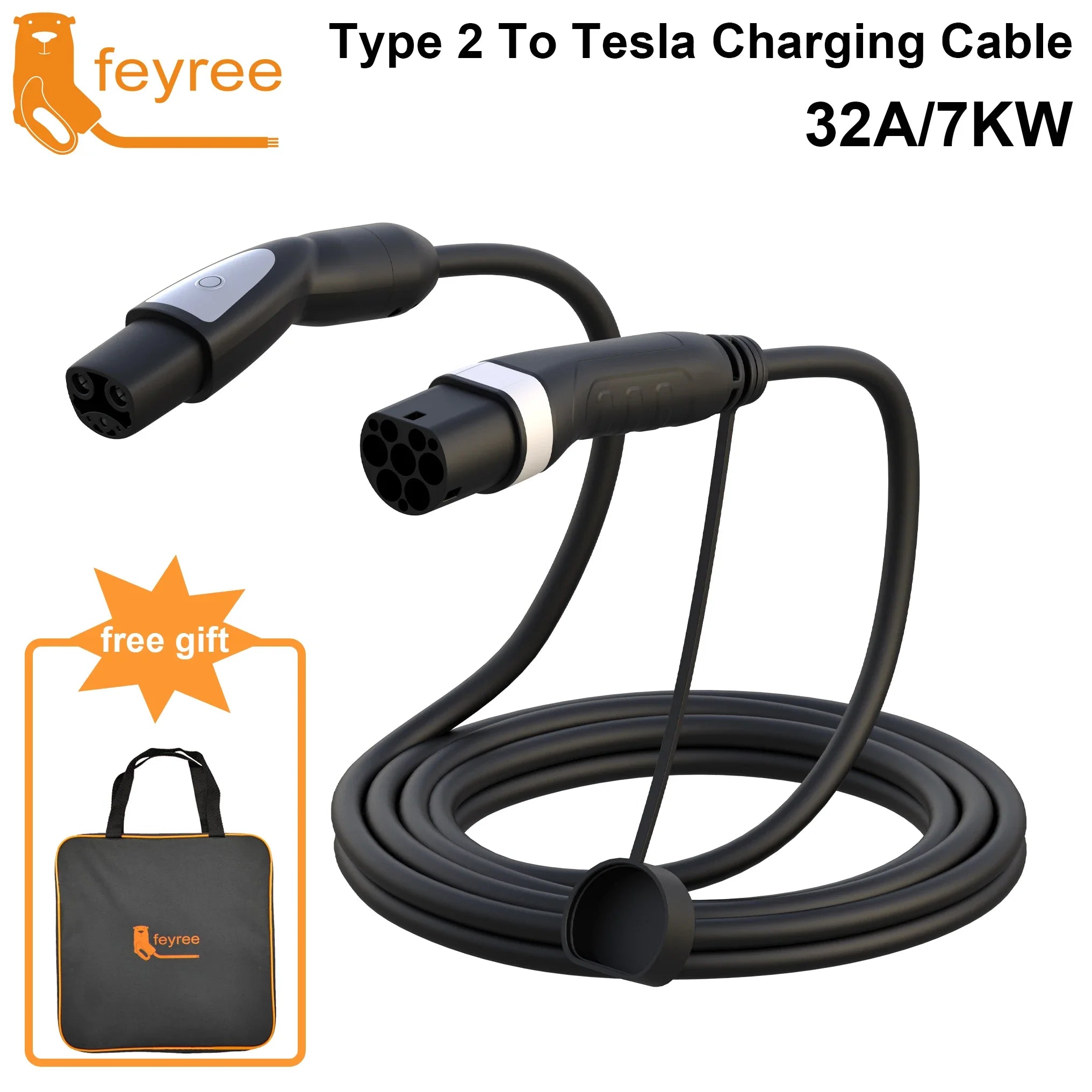 7KW Type 2 to Tesla NACS EV Charging Cable 5M for Model 3 Y X S - 20