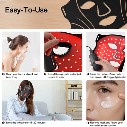 7-Color LED Light Therapy Face and Neck Mask for Skin Rejuvenation