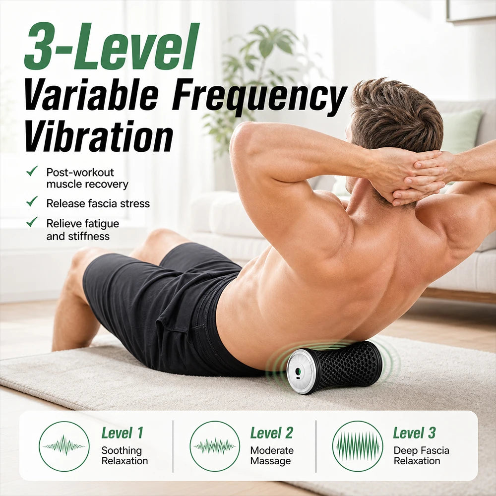 Electric Vibrating Foam Roller for Deep Tissue Muscle Recovery & Pain Relief