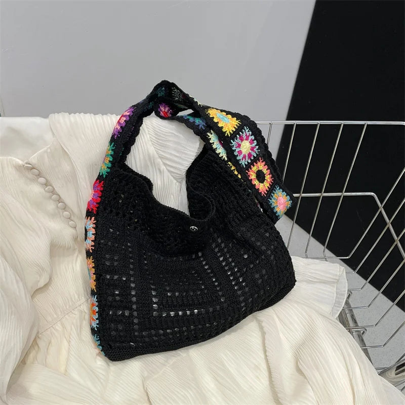 Luxury Boho Crochet Tote Bag