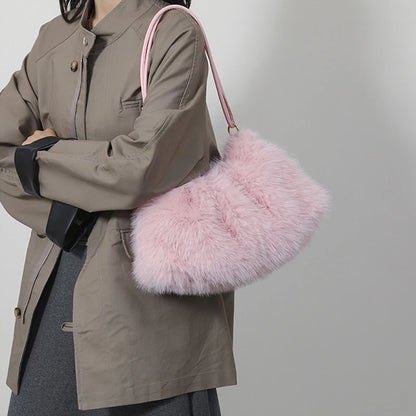 Luxury Plush Winter Bucket Bag